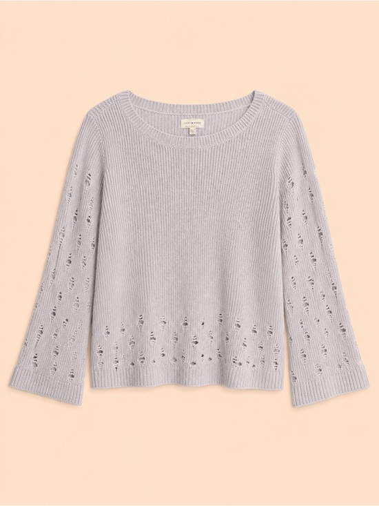 Lucky Brand Sweaters - LUCKY BRAND GREY WOMENS DISTRESSED SWEATER
